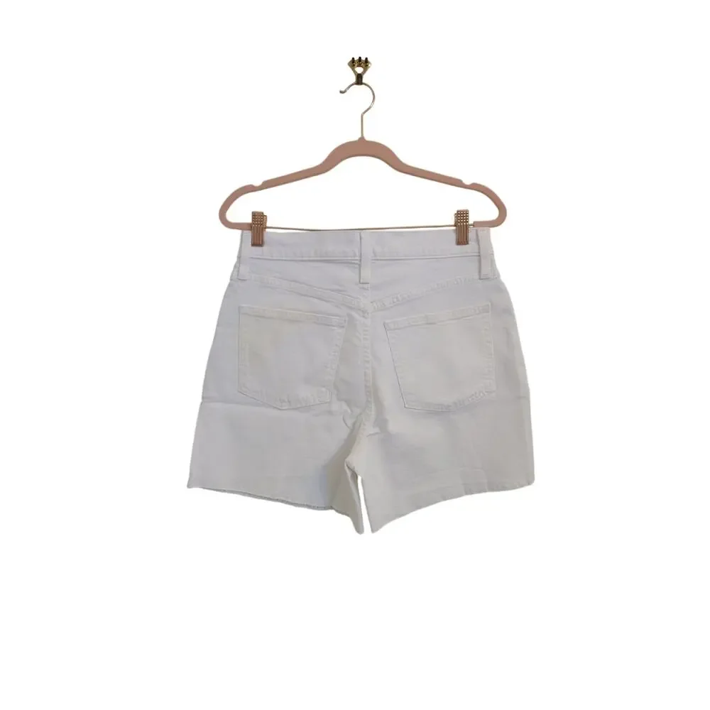 NWT J. Crew High-Rise Denim Short In White Mid Length 27 *Flaw